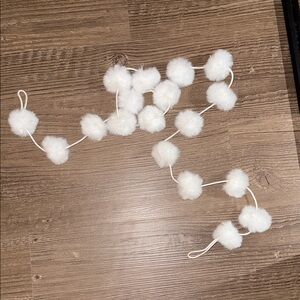 White Pom Pom Garland